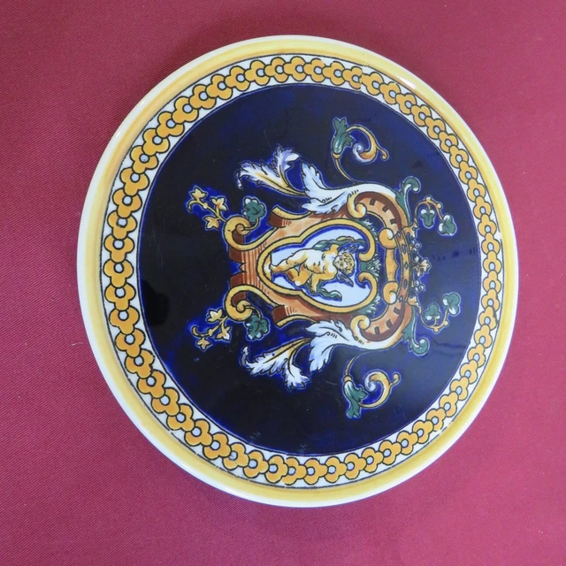 1 dessous de plat rond en faïence de Gien modèle renaissance bleu Ø 21  cm