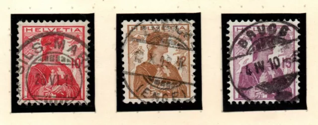 Schweiz Briefmarken Satz Mi. 114-116 Helvetia 1909 gestempelt (CH146)