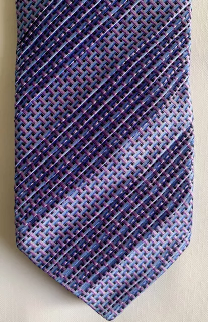 Brioni Purple Lavender 100% Silk Pleated Handmade Glossy Tie / Necktie Italy