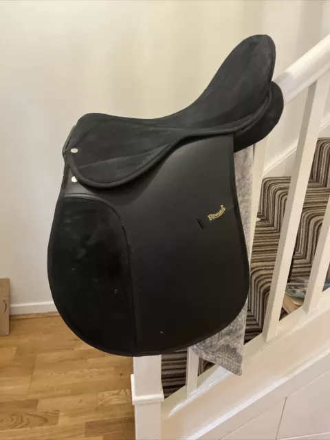 18 Inch Black Synthetic Rhindgold GP Saddle Extra Wide Width