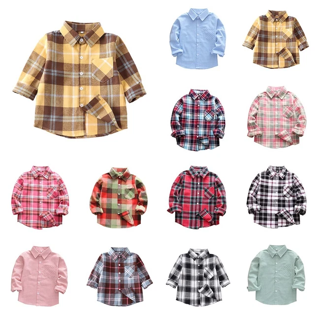 T-shirts enfants boutonnés poche enfants petits garçons filles manches longues