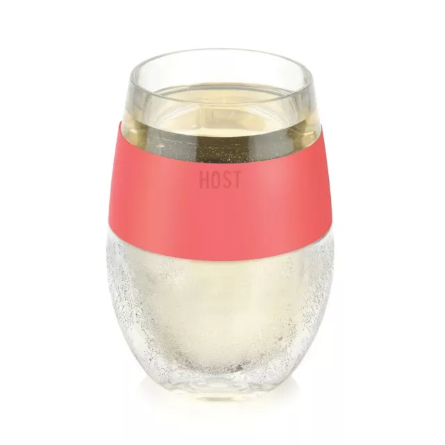 HOST Wine Freeze Cooling Cup, Plastic Double Wall Insulated Freezable Drink Chil
