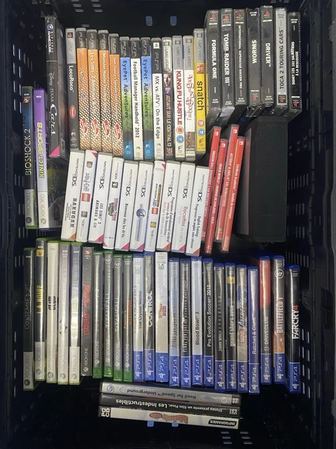 Lot de 194 Jeux Vidéo Scrap, Brisé, Incomplet, Tel-Quel, PS1