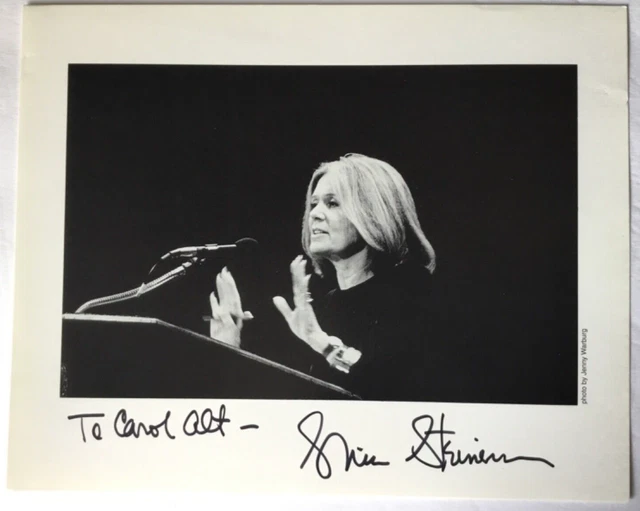 Gloria Steinem -Activist & Journalist-Signed & Inscribed 8" x 10" B/W Photograph