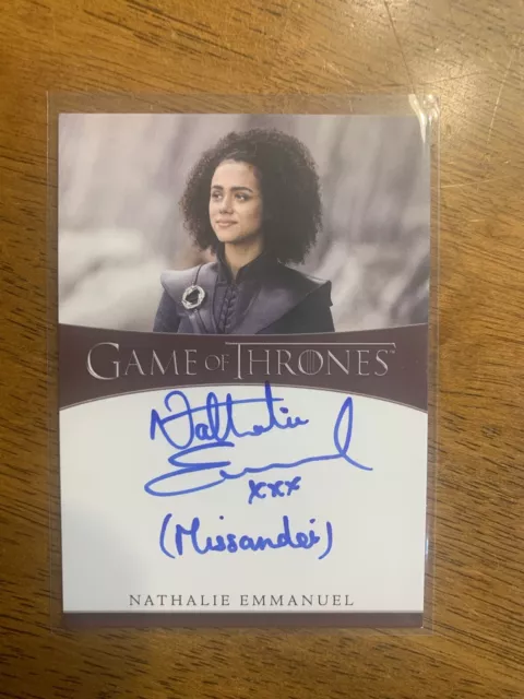 Game Of Thrones Nathalie Emmanuel Auto Signed Inscription Missandei Rittenhouse