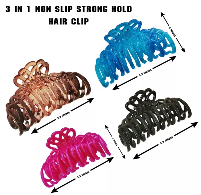 Ladies Large Hair Claw Clamps Clips Claw Clamp Hair Accessories Women UK Lot