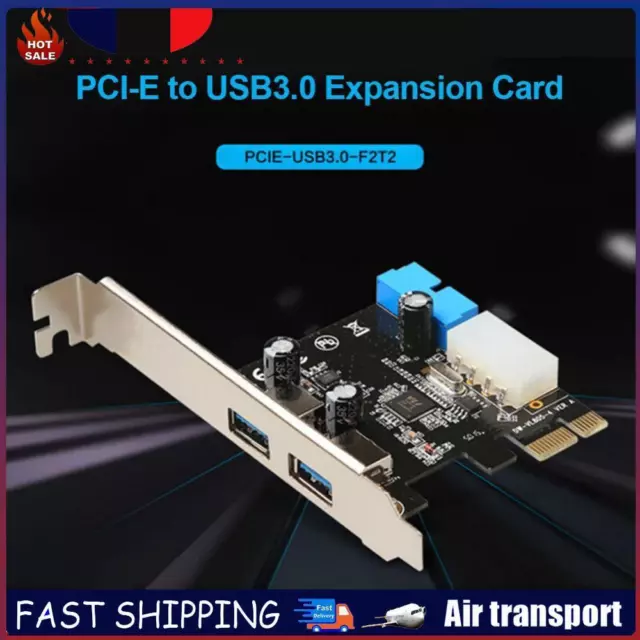 2 Ports USB 3.0 PCI-e Expansion Card PCI Express PCIE to USB Hub 20Pin Adapter F