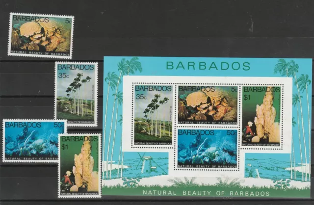 Barbados 1977 Fische Fish 4 V + Bf MNH MF54185