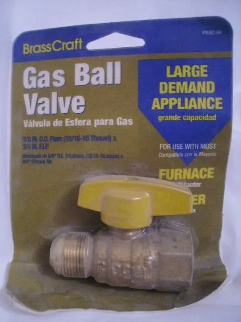 Válvula de bola de gas BrassCraft PSSC-60 / 5/8"" OD Flare x 3/4"" FIP 3/4"" FIP - Nueva