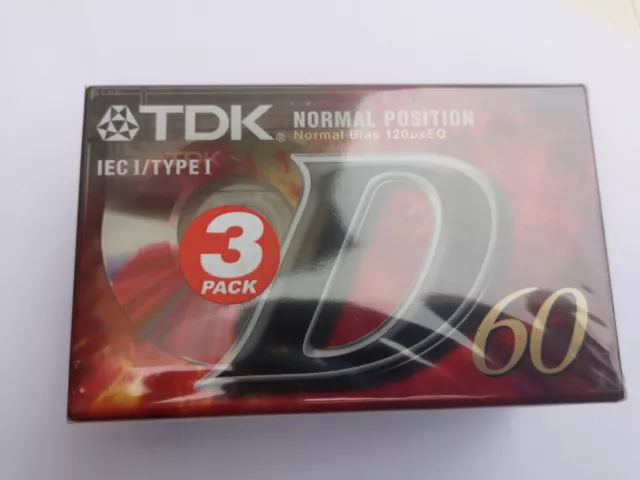 3 Cassettes Audio Vierges TDK IEC-I / C-60 - Neuves sous Blister (Pack)