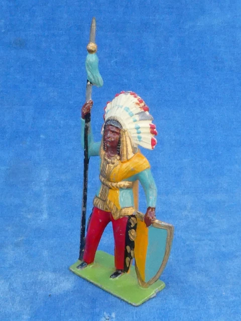 Figurine Guerrier Indien à Cheval Sioux Apache Ray Lamb - Plomb Peint S32