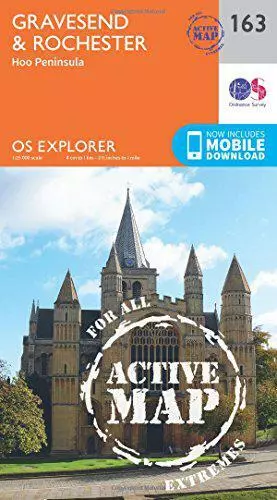 OS Explorer Map Active (163) Gravesend and Rochester (OS Explorer Active Map) by