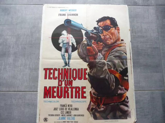 Ancienne Affiche Cinéma - Technique D'un Meurtre -  Etat  Bon   -  80 X 60