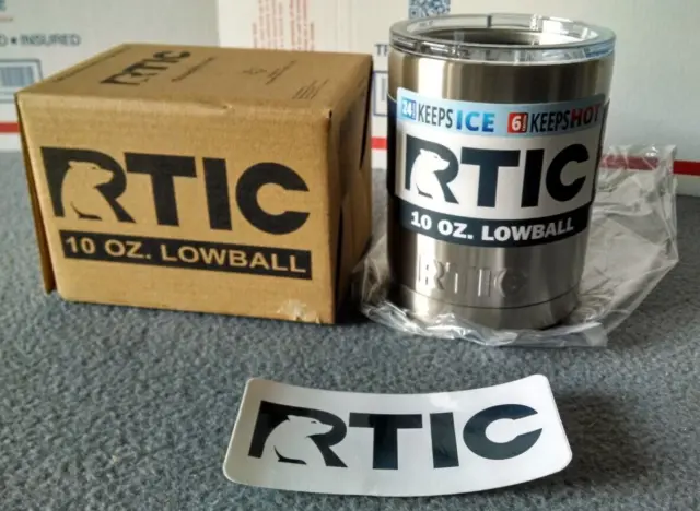 Lot Of 4 NEW RTIC 10 oz. Lowball Stainless Steel Hot Cold Double Wall Tumbler 2