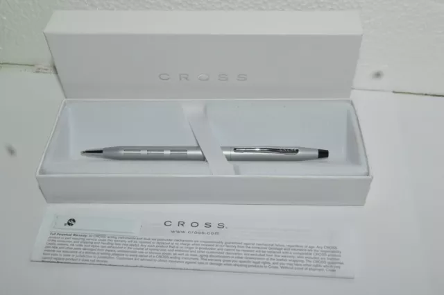 Cross Classic Century AT0082-14 Ballpoint Pen Satin Chrome New Mint in Box