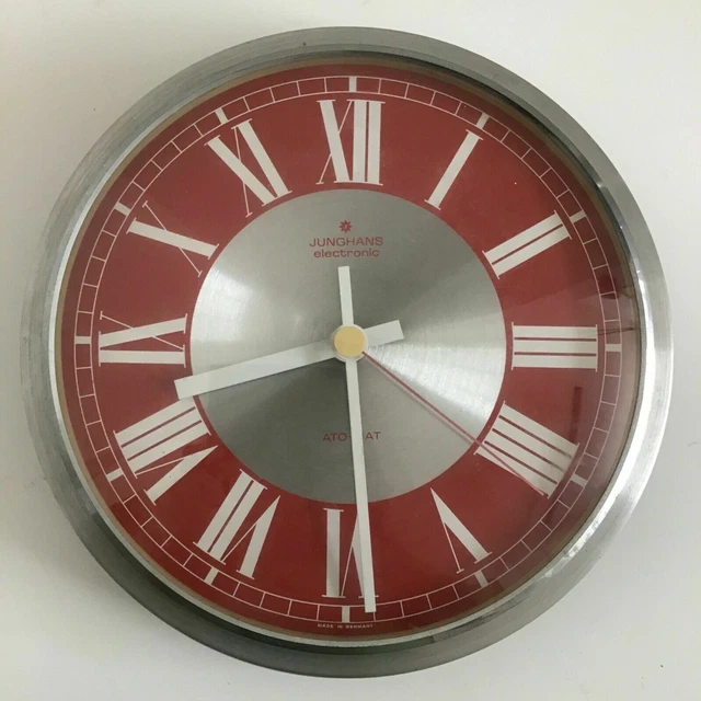Orologio Parete Junghans Electronic Ato-Mat Design Anni 60/70 Made In Germany