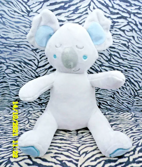 Cb/ Peluche Doudou Tom Et Kiddy Bisous D'ange Panda Assis Gris Bleu 25Cm  Neuf