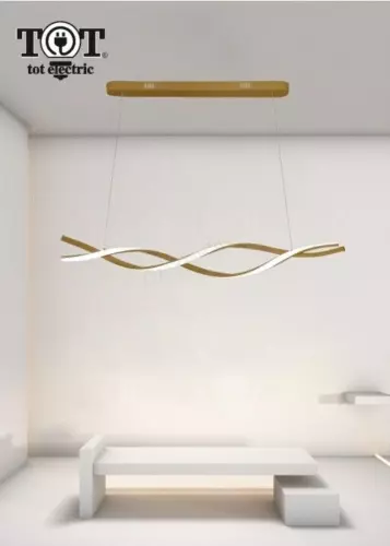 Lampadario a sospensione led soffitto intrecciato 48w Oro design moderno Sospeso