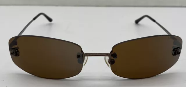 Chanel Vintage Black Rimless Sunglasses (4017 C.101/8g) 1990s