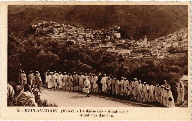 CPA AK MOULAY IDRIS - La danse des Amatchas MOROC (797202)