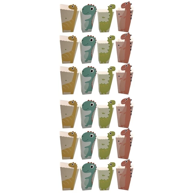 48 piezas Bolsas de palomitas de maíz portátiles para dinosaurios dibujos animados Bolsas de palomitas de maíz Bolsas de palomitas de maíz