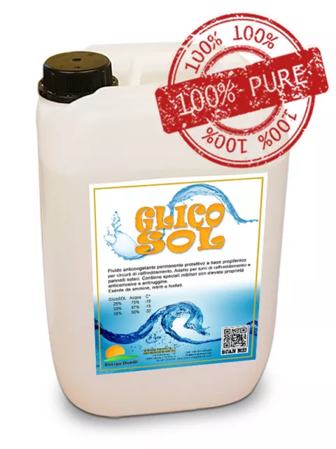 Liquido Antigelo Da 20 Kg Per Pannelli Solari Termici- Puro Da Diluire