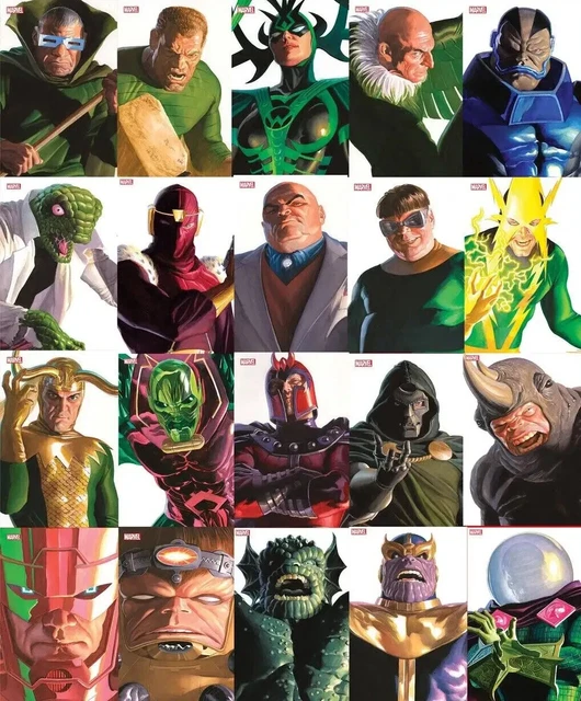 Alex Ross Timeless Villains Virgin Variant Set Of 20 Covers Marvel Comic Book