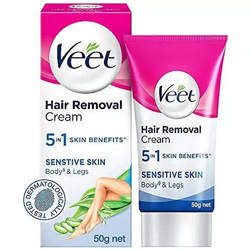 Veet Seda & Fresco Depilación Crema,Piel Sensible - 50g (Pack De 1)