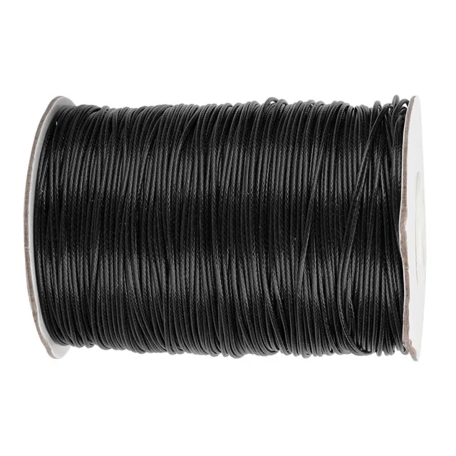 (black)Craft Hand-Woven Sewing Thread 6 Colors Waxed Thread Nylon For Jewelry