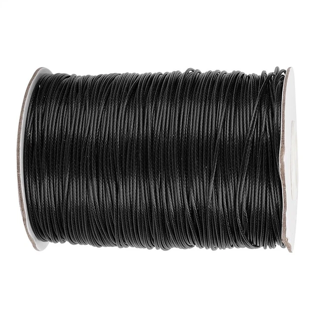 (black)Craft Hand-Woven Sewing Thread 6 Colors Waxed Thread Nylon For Jewelry