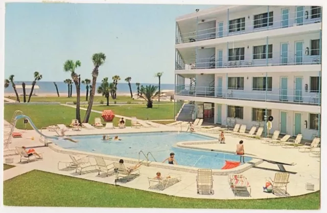 St Petersburg Fl Coral Reef Motor Inn on the Gulf 1965 Vintage Postcard Florida