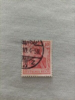 Timbre allemand deutches, Reich, rare 1900, 10, couleur touge