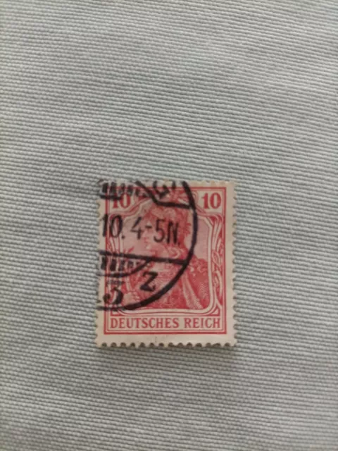 Timbre allemand deutches, Reich, rare 1900, 10, couleur touge