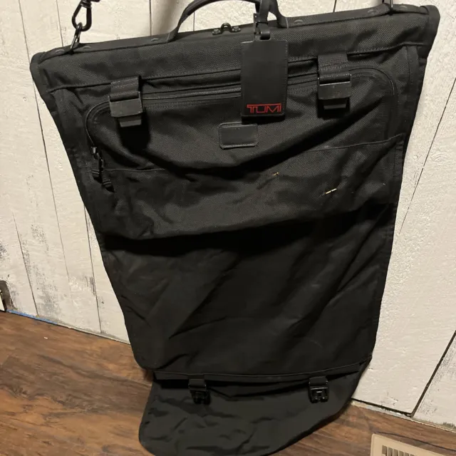 Preowned TUMI USA Alpha Bi-Fold Carry On Garment Bag 236D3 Black Ballistic Nylon 3
