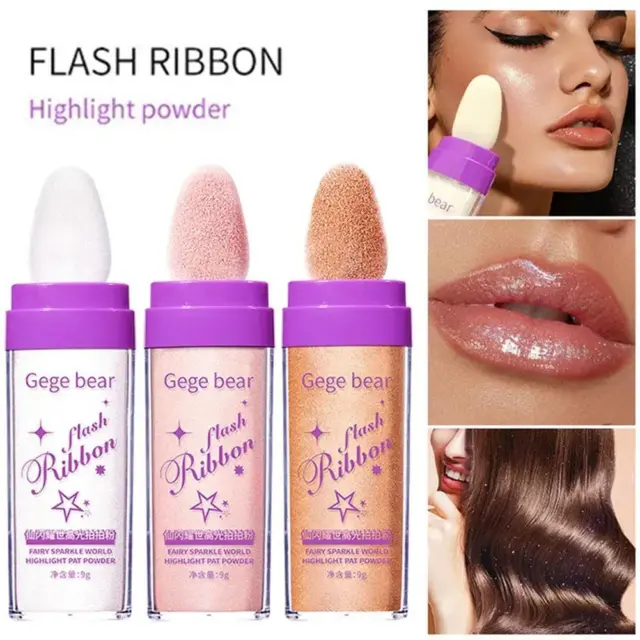 Fairy Powder Highlighter with 3 Colors For Face and Blush and Body V6V6