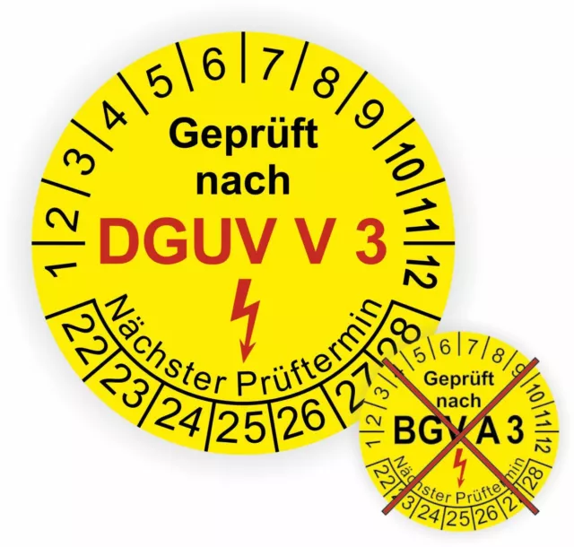 Prüfplakette DGUV Vorschrift 3 ehemals BGV A 3,Nächster Prüftermin Ø:20-30mm A33