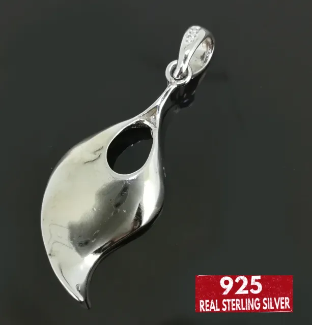 Elegant Genuine Solid 925 Sterling Silver Leaf Pendant N-A898 Woman Gift