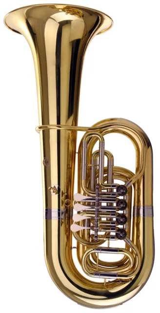 MERCE DI SECONDA SCELTA Classic Cantabile Ottone T-310 4/4 Tuba Bass valigia 19 mm foro oro