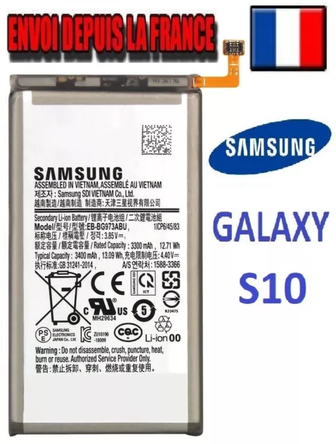 BATTERIE ORIGINALE SAMSUNG GALAXY S10 EB-BG973ABU SM-G973F/DS 3400mAh BATTERY