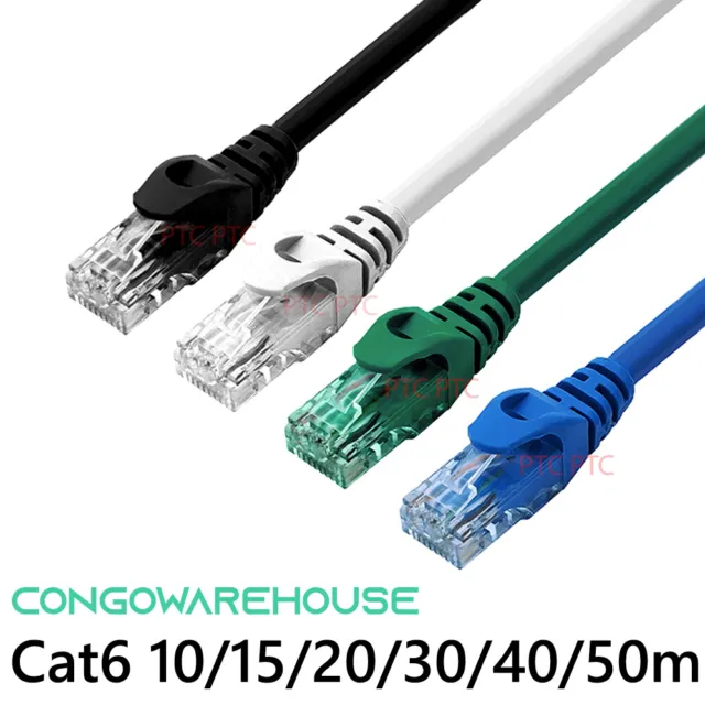 Cat6 10m 15m 20m 30m 40m 50m RJ45 UTP Ethernet Network Lan Data Cable Patch Lead