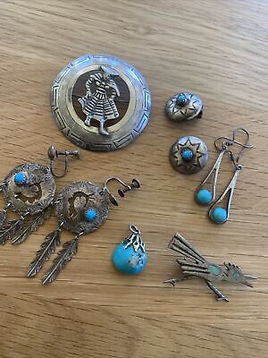 vintage 925 sterling silver jewelry lot Native American Turquoise