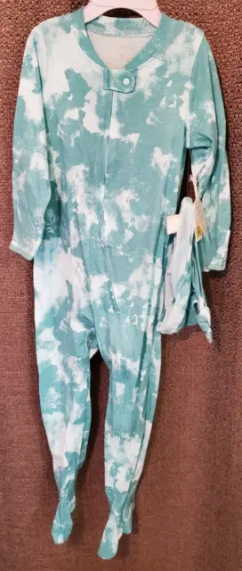 Leo & Luna Infant Teal Tie Dye Footed Pajamas Size 18-24 Months  NWT