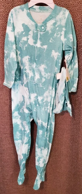 Leo & Luna Infant Teal Tie Dye Footed Pajamas Size 18-24 Months  NWT