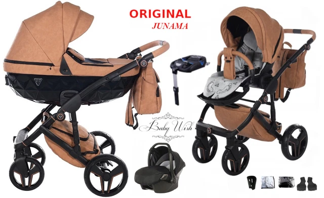 JUNAMA CARO V2 BABY PRAM  2in1 3in1  ISOFIX + CARRYCOT + PUSHCHAIR + CAR SEAT