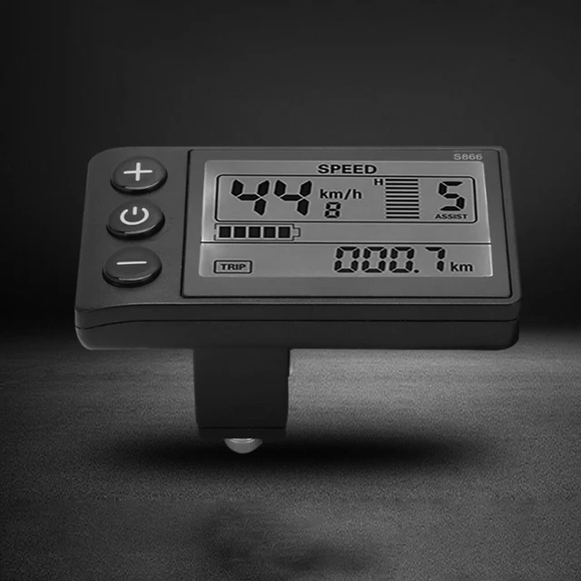 Écran LCD GD01 Pour Vélo électrique - 36V/48V - Connecteur 5 Broches étanche - Pour Guidon 22.2 Mm - Affichage Vitesse, Batterie, Km