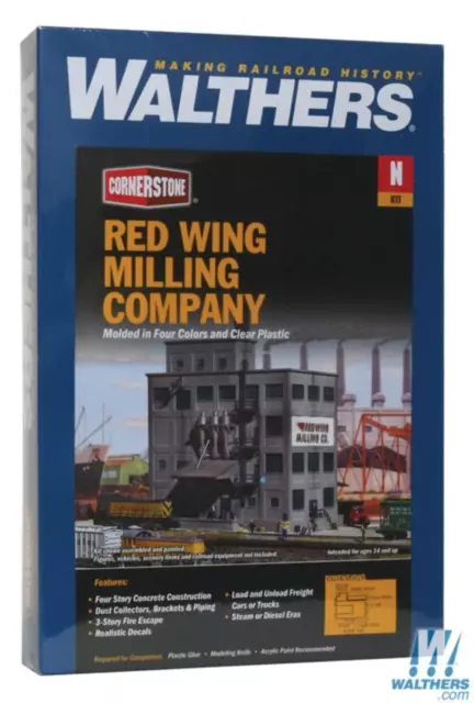 Walthers Cornerstone N Red Wing Milling Co. - Kit - 6-5/8 x 4-7/8in 16.5 x 12cm