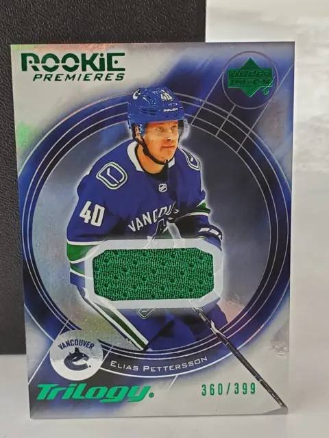 2018-19 UD Trilogy Rookie Premieres Jersey 360/399 Elias Pettersson #03-EP Canuc