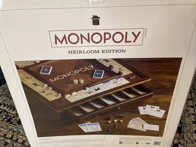 Monopoly Heirloom Edition with Wooden Cabinet Game Board