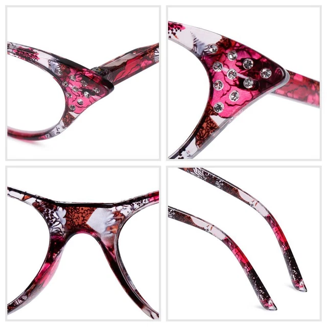 Gafas Ojos para Gato Presbicia Anteojos Diamante Embellecidos Anteojos