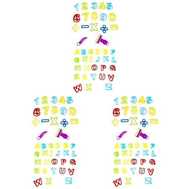 3 juegos niños hágalo usted mismo color arcilla molde set plasticina forma alfanumérica kit